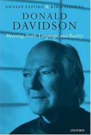 Cover of: Donald Davidson: Meaning, Truth, Language, and Reality