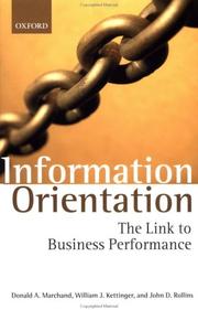 Cover of: Information Orientation: The Link to Business