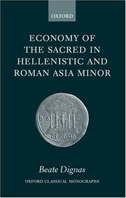 Cover of: Economy of the Sacred in Hellenistic and Roman Asia Minor (Oxford Classical Monographs)