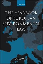 Cover of: Yearbook of European Environmental Law: Volume 3 (Yearbook of European Environmental Law)