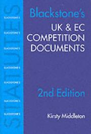 Cover of: Blackstone's UK & EC competition documents