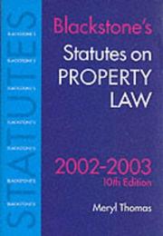 Cover of: Statutes on Property Law (Blackstone's Statutes)