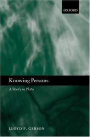 Cover of: Knowing persons: a study in Plato