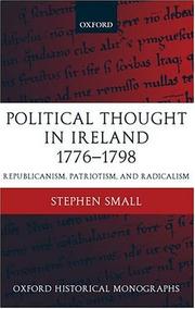Cover of: Political Thought in Ireland 1776-1798: Republicanism, Patriotism, and Radicalism (Oxford Historical Monographs)