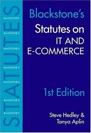Cover of: Blackstone's statutes on IT & e-Commerce