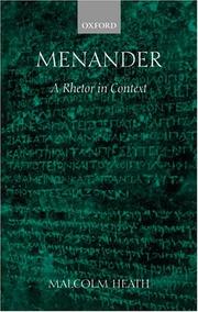 Cover of: Menander by Malcolm Heath