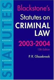 Cover of: Statutes on Criminal Law, 2003-2004