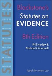 Cover of: Statutes on Evidence, 2003/2004 (Blackstone's Statute Book Series)