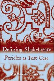 Cover of: Defining Shakespeare by MacDonald P. Jackson