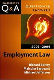 Cover of: Employment law | Benny, Richard solicitor.