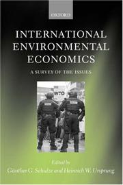 Cover of: International Environmental Economics: A Survey of the Issues