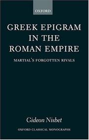 Cover of: Greek epigram in the Roman Empire: Martial's forgotten rivals