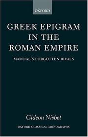 Cover of: Greek Epigram in the Roman Empire | Gideon Nisbet