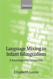Cover of: Language mixing in infant bilingualism: a sociolinguistic perspective