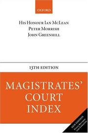 Cover of: Magistrates' Court Index