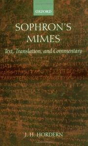 Cover of: Sophron's mimes by Sophron