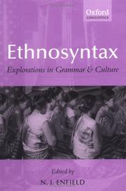 Cover of: Ethnosyntax: Explorations in Grammar and Culture