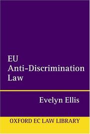 Cover of: EU Anti-Discrimination Law (Oxford European Community Law Series)