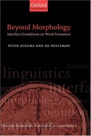 Cover of: Beyond morphology by Peter Ackema