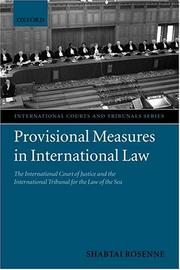 Cover of: Provisional Measures in International Law by Shabtai Rosenne
