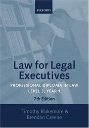 Cover of: Law for legal executives. by Timothy Blakemore