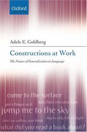 Cover of: Constructions at Work by Adele Goldberg
