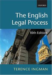 Cover of: The English legal process by Terence Ingman