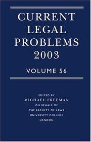 Cover of: Current Legal Problems 2003: Volume 56