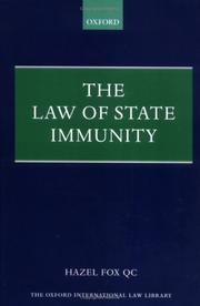 Cover of: The Law of State Immunity (Oxford Library of International Law)
