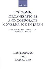 Economic organizations and corporate governance in Japan cover