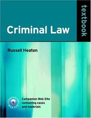 Cover of: Criminal Law Textbook by Russell Heaton