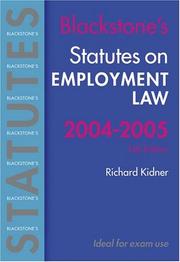 Cover of: Statutes on Employment Law 2004-2005 (Blackstone's Statutes)