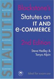 Cover of: Blackstone's statutes [on] IT & e-commerce / edited by Steve Hedley, Tanya Aplin.