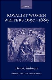 Cover of: Royalist women writers, 1650-1689 by Hero Chalmers
