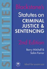 Cover of: Blackstone's Statutes on Criminal Justice & Sentencing (Blackstone's Statutes) by 