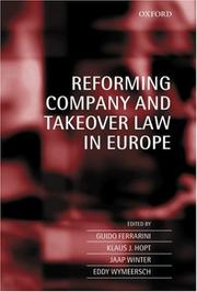 Reforming company and takeover law in Europe by Klaus J. Hopt, Eddy Wymeersch