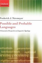 Cover of: Possible and probable languages: a generative perspective on linguistic typology