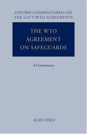 Cover of: The WTO Agreement on Safeguards: A Commentary (Oxford Commentaries on International Law)