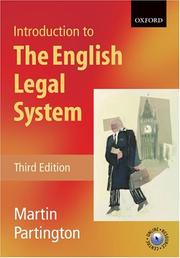 Cover of: Introduction to the English Legal System