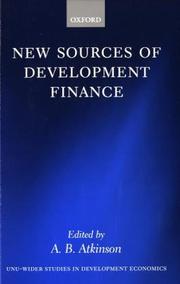 Cover of: New Sources of Development Finance (Unu-Wider Studies in Development Economics) by Atkinson, A. B.