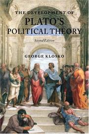 Cover of: The Development of Plato's Political Theory by George Klosko