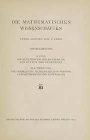 Cover of: Die mathematischen Wissenschaften