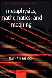 Cover of: Metaphysics, mathematics, and meaning