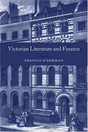 Cover of: Victorian Literature and Finance by Francis O'Gorman