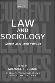 Cover of: Law and Sociology: Current Legal Issues Vol. 8 (Current Legal Issues)