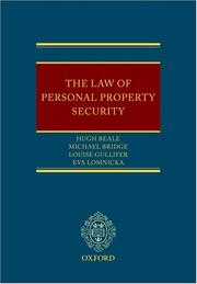 Cover of: The Law of Personal Property Security by Hugh Beale, Michael Bridge, Louise Gullifer, Eva Lomnicka