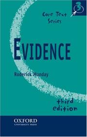 Cover of: Evidence (Core Text) by Roderick Munday