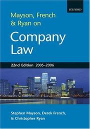 Cover of: Mayson, French and Ryan on Company Law by Derek French, Stephen Mayson, Christopher Ryan