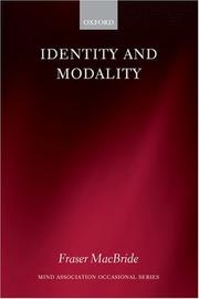 Cover of: Identity and Modality (Mind Association Occasional Series)