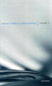 Cover of: Oxford Studies in Epistemology by 